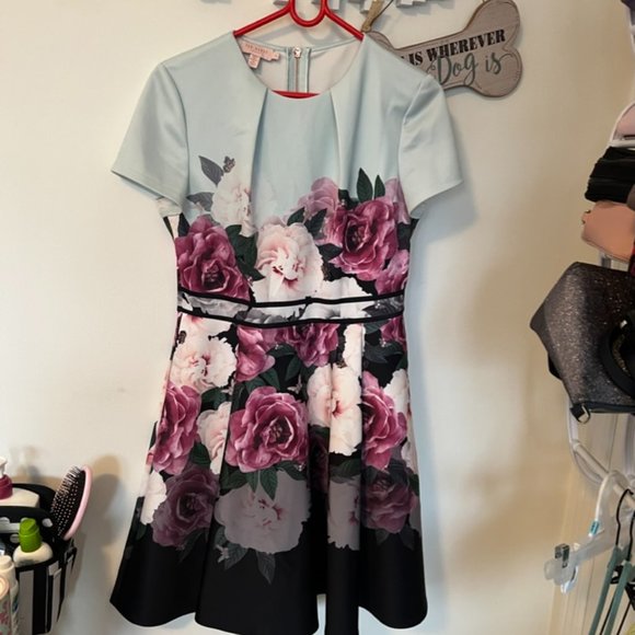 Ted Baker Wilmana magnificent floral skater dress size 2 nwot - Picture 5 of 11